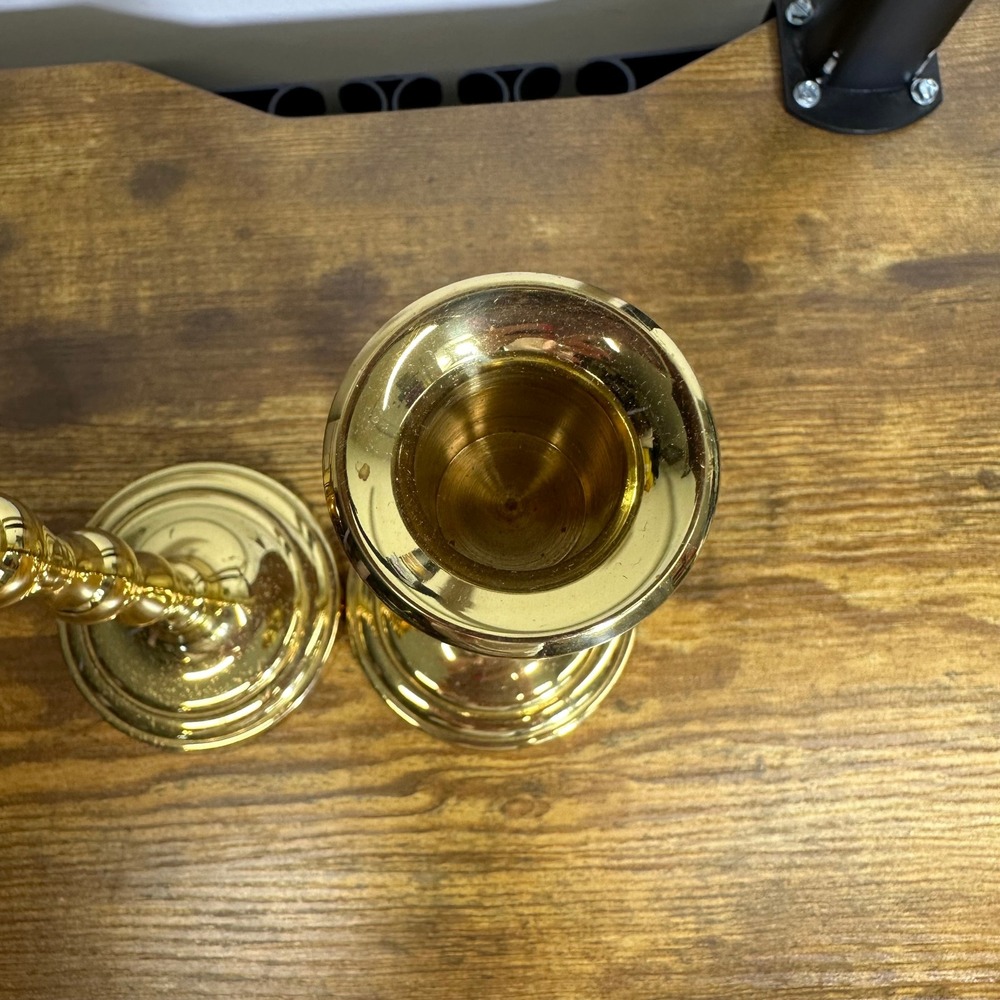 PartyLite Brass Taper Candlestick Holders Set of 2 Gold‎ Tone Vintage Style - Picture 3 of 8